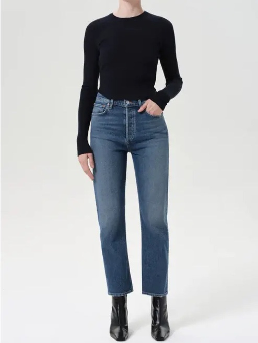 AGOLDE 90’s Pinch Waist Crop — OVERCAST